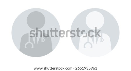 No profile picture icon vector flat illustration. Avatar, doctor or health worker silhouette, profile picture. Suitable for social media profiles, icons and as a template.