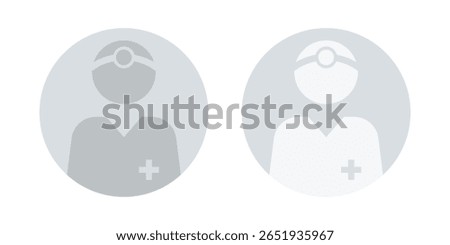 No profile picture icon vector flat illustration. Avatar, doctor or health worker silhouette, profile picture. Suitable for social media profiles, icons and as a template.