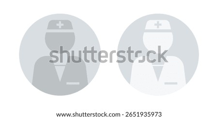 No profile picture icon vector flat illustration. Avatar, doctor or health worker silhouette, profile picture. Suitable for social media profiles, icons and as a template.