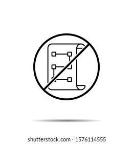 No project, strategy icon. Simple thin line, outline vector of web design development ban, prohibition, embargo, forbiddance icons for ui and ux, website or mobile application