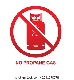 No propane gas sign isolated on white background vector illustration.