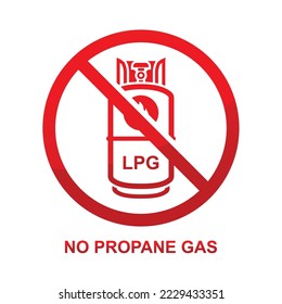 No propane gas sign isolated on white. background vector illustration.