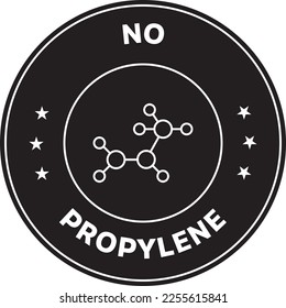 No Propylene Rounded Black and white vector Icon Illustration	
