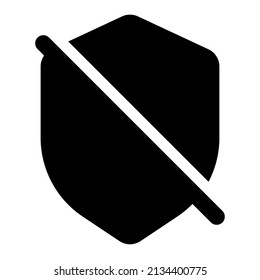 no protection icon with black color