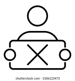 No protest banner icon. Outline no protest banner vector icon for web design isolated on white background