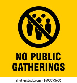 No Public Gatherings Social Distancing Icon. Vector Image.