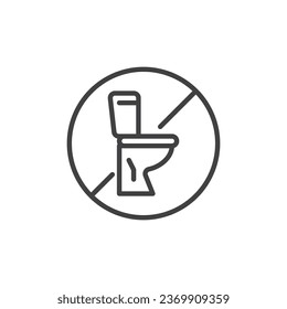 No Public Restroom line icon. linear style sign for mobile concept and web design. No toilet sign outline vector icon. Symbol, logo illustration. Vector graphics