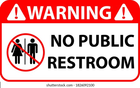 No Public Restroom Sign Isolated On White Background Vector Illustration For Print Eps 10.