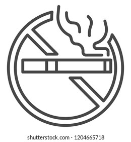 No public smoking icon. Outline no public smoking vector icon for web design isolated on white background