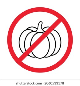 No Pumpkin Sign on White Background