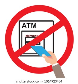 No push ATM card to skimmer machine design with illustration design