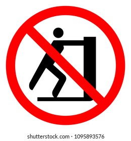 No Pushing Symbol, Vector Illustration, Isolate On White Background Icon. EPS10