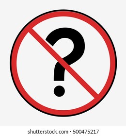 No questions. illustration of questions flat design icon isolated