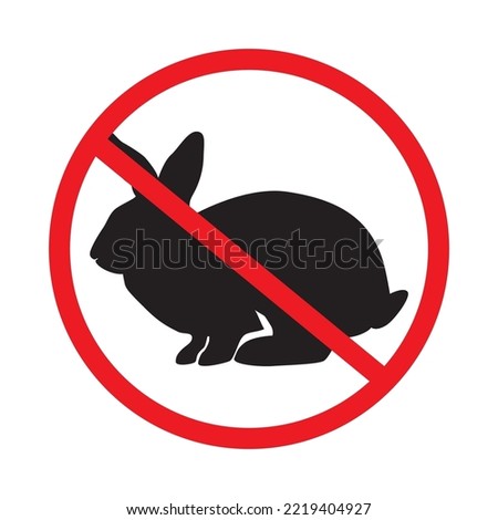 No Rabbit vector sign on white background. Not tested on animals icon. Vector illustration.No Rabbit vector sign on white background. Not tested on animals icon. Vector illustration.