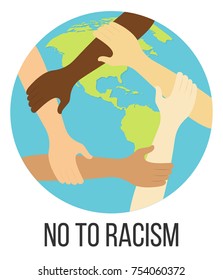 No To Racism Flat Design Icon