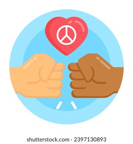 No racism a flat rounded style icon, editable vector 