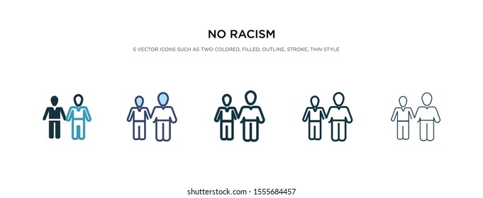 no racism icon in different style vector illustration. two colored and black no racism vector icons designed in filled, outline, line and stroke style can be used for web, mobile, ui