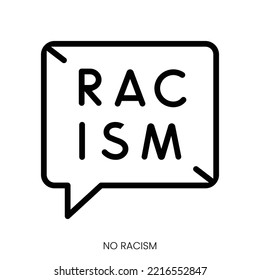 no racism icon. Line Art Style Design Isolated On White Background