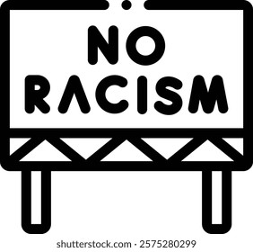 no racism icon. Thin Linear Style Design Isolated On White Background