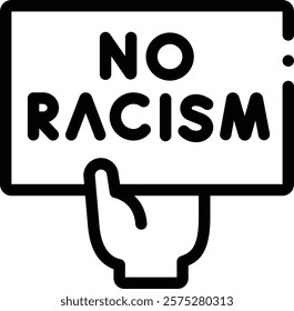 no racism icon. Thin Linear Style Design Isolated On White Background