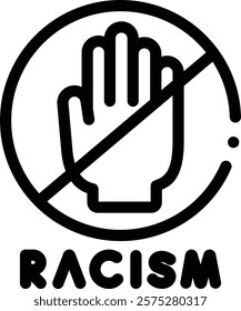 no racism icon. Thin Linear Style Design Isolated On White Background