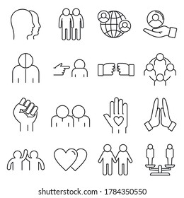 No Racism Icons Set Outline Set Stock Vector (Royalty Free) 1784350550 ...