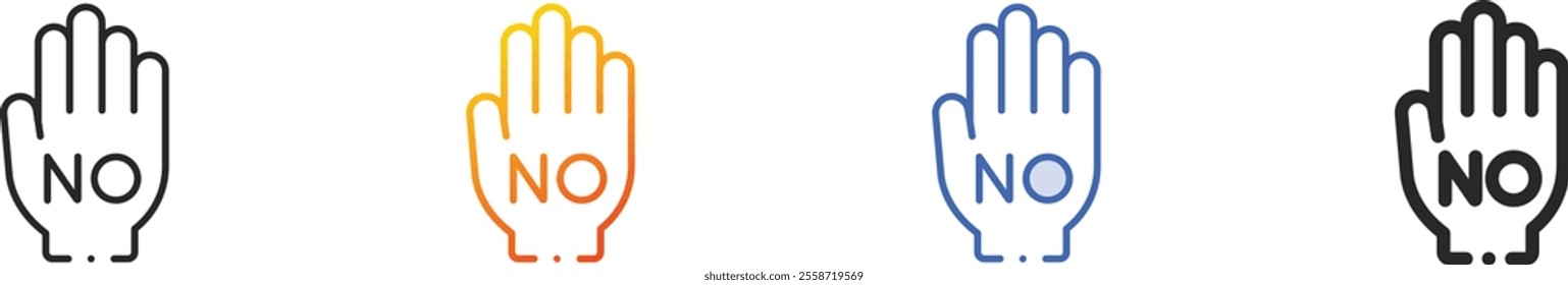 no racism icon.Thin Linear, Gradient, Blue Stroke and bold Style Design Isolated On White Background