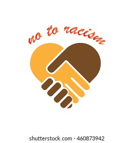 No Racism Illustration Discrimination Symbol Handshake Stock Vector ...