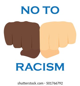 No to racism illustration. Discrimination symbol. 