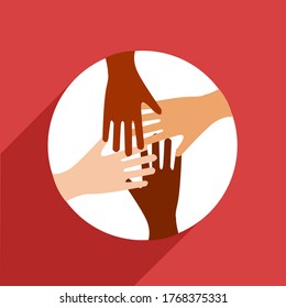 No racism on a red background illustration vector