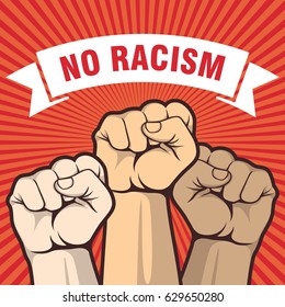 Afiche contra el racismo, mano derecha