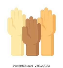 No racism, raise hands vector design, ready to use icon