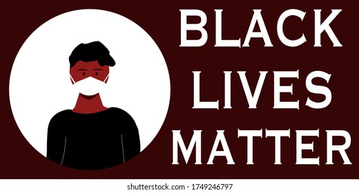 No racism No riot.Protesters people black man protester wear mask.african american protesters raised hands showing sign black lives matter for revolution protest.Justice in USA.vector illustration.