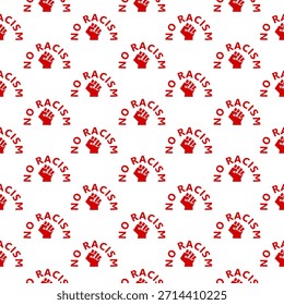 No racism seamless pattern isolated on white background