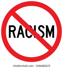 No Racism Sign Stop Discrimination Vector Stock Vector (Royalty Free ...