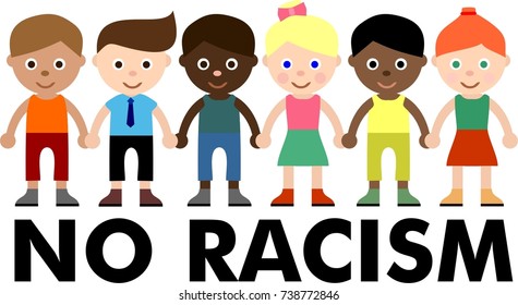 No Racism Stop Discriminate Different Skin Stock Vector (Royalty Free ...