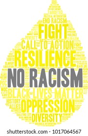No Racism word cloud on a white background. 