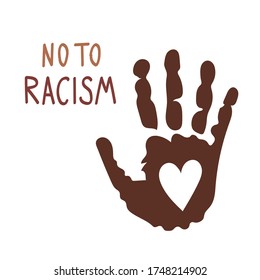 No to racism.Stop violence.Flat vector illustration. Supporting social illustration.For banners, posters, and social networks