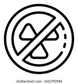 No radiation icon. Outline no radiation vector icon for web design isolated on white background