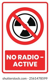 No Radioactive Prohibited Sign Vector