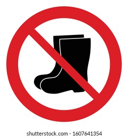 No  rain boot icon. Prohibited  rain boot icon. 