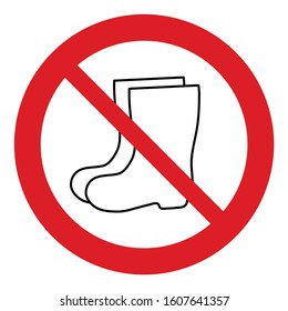 No  rain boot icon. Prohibited  rain boot icon. 