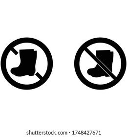 No  rain boot icon. Prohibited  rain boot icon. 