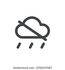 No rain cloud icon Vector logo outline