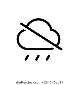 No Rain cloud icon for weather applications, precipitation forecasts, seasonal alerts, and climate awareness designs.