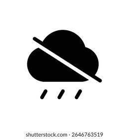 No Rain cloud icon for weather applications, precipitation forecasts, seasonal alerts, and climate awareness designs.