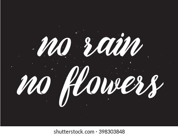 No Rain No Flowers Inscription Greeting Stock Vector (royalty Free 