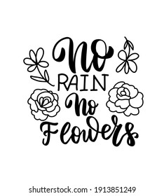 No Rain No Flowers Wildflowers T Stock Vector (Royalty Free) 1913851249 ...