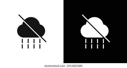 Sem ícone de chuva Conjunto de preenchimento plano