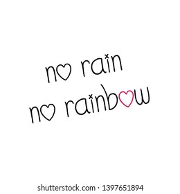 No rain, no rainbow text, Summer special typography for print or use as poster, flyer or T shirt